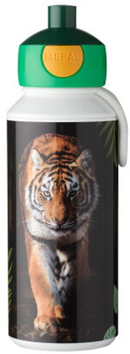 Mepal pop-up drinkfles Campus - 400 ml – Sluit goed af – Drinkbeker voor kinderen – Wild Tiger