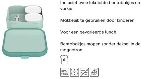 Mepal Bento Lunch Box Grand Campus Little Dutch - 2x 200 + 1250 ml - Comprend 2 boîtes à bento amovibles et étanches et une fourchette - Forest Friends