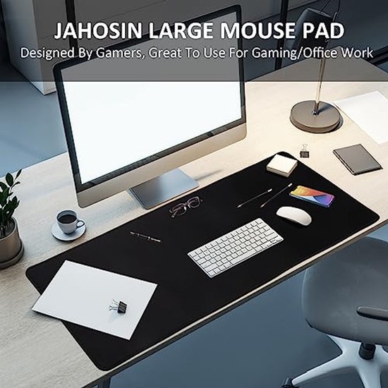 Grote XXL Gaming Muismat 900 x 400 mm - Antislip Rubberen Basis met Gestikte Randen voor Gaming en Kantoor — afbeelding 3