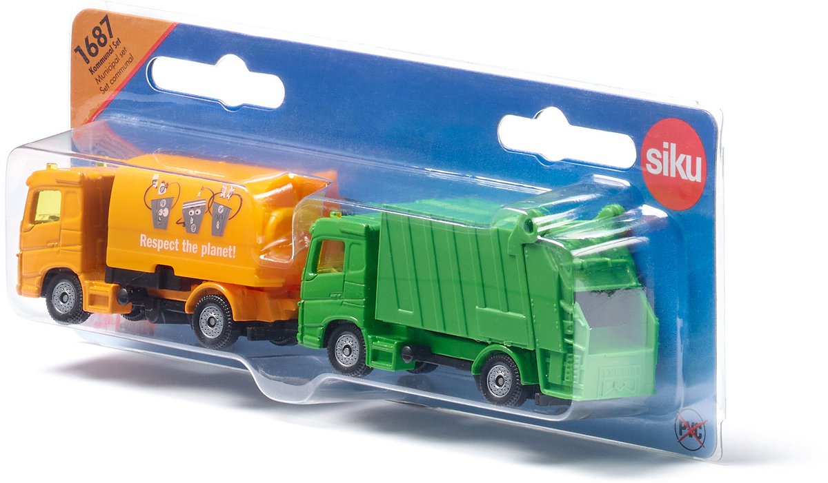 SIKU Veegmachine en vuilniswagen modelvoertuigset thumbnail 4