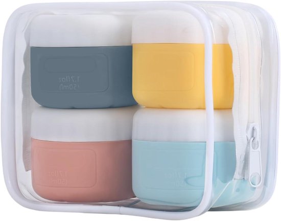 6x Glazen Crèmepotjes 50 ml Amber Bruin met Deksel - Ideaal voor Cosmetica, Zalven en Olie
