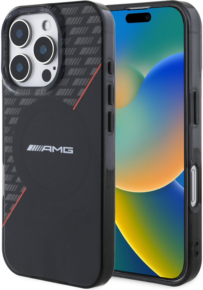 AMG iPhone 16 Pro Backcover hoesje Case DOUBLE layer - Magsafe - Zwart