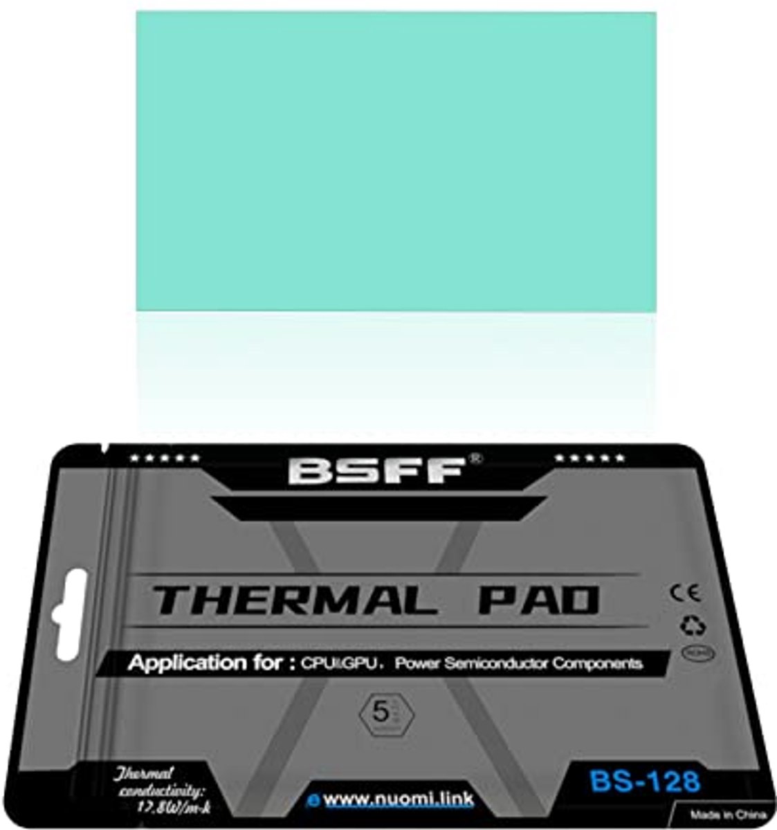 Thermische Pad 80x40x0.5mm Silicone voor Heatsink, GPU, CPU en LED Koeler - Hoge Temperatuur Weerstand en Niet Geleidend