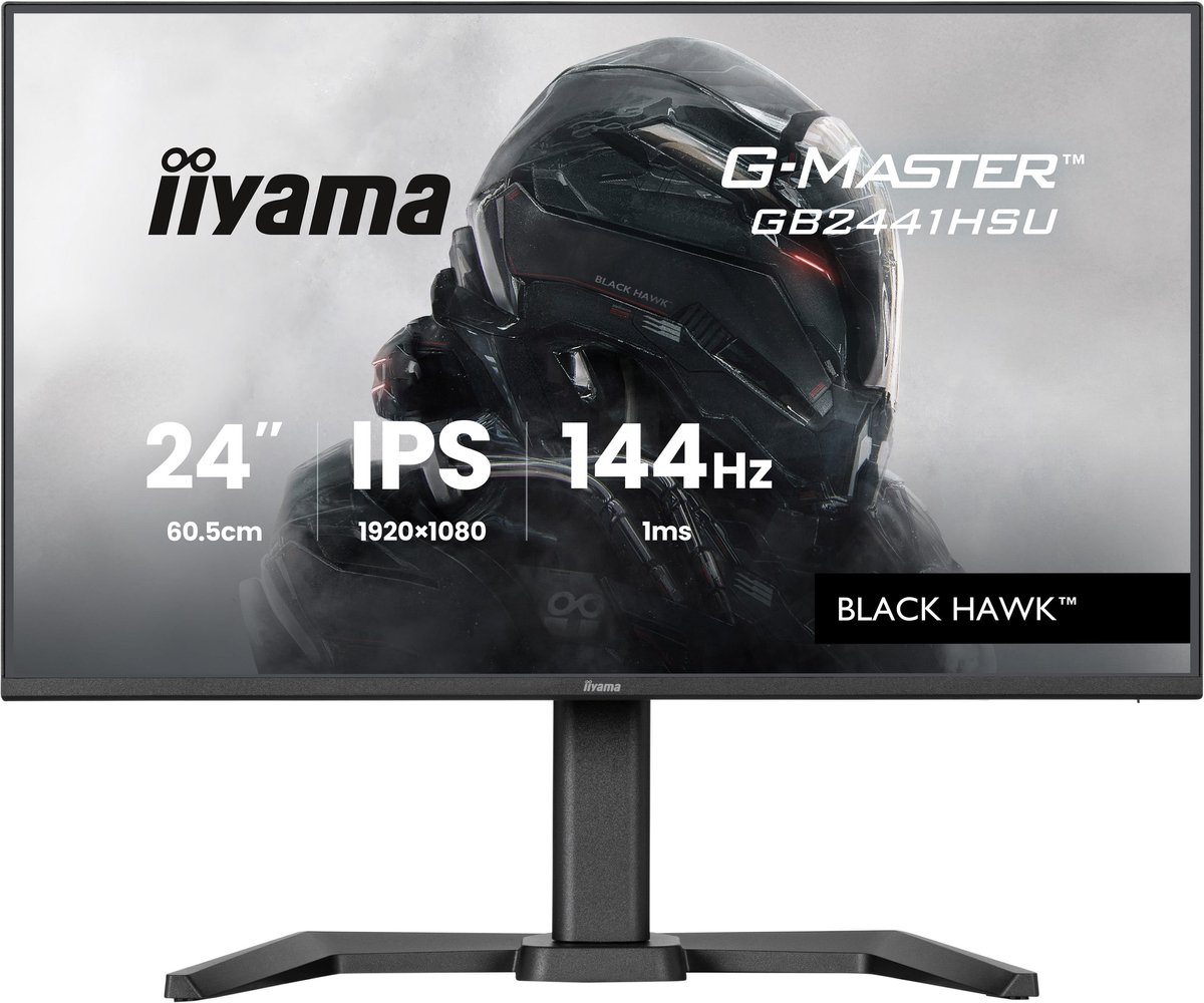 iiyama G-Master GB2441HSU-B1 Black Hawk - 24 inch - Full HD - IPS - 144 Hz - Verstelbaar - iiyama - €109,00