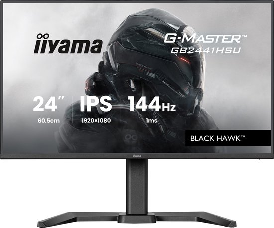 iiyama G-Master GB2441HSU-B1 Black Hawk - 24 inch - Full HD - IPS - 144 Hz - Verstelbaar
