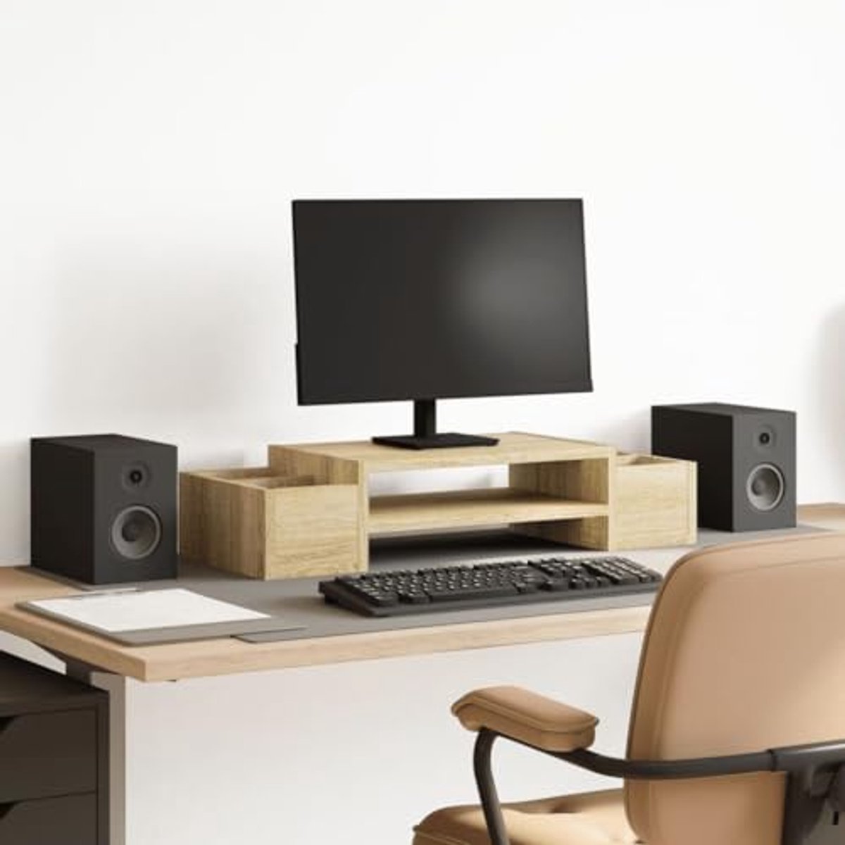 Monitorstandaard met Opbergruimte 70x27x15 cm - Hout Sonoma Eiken