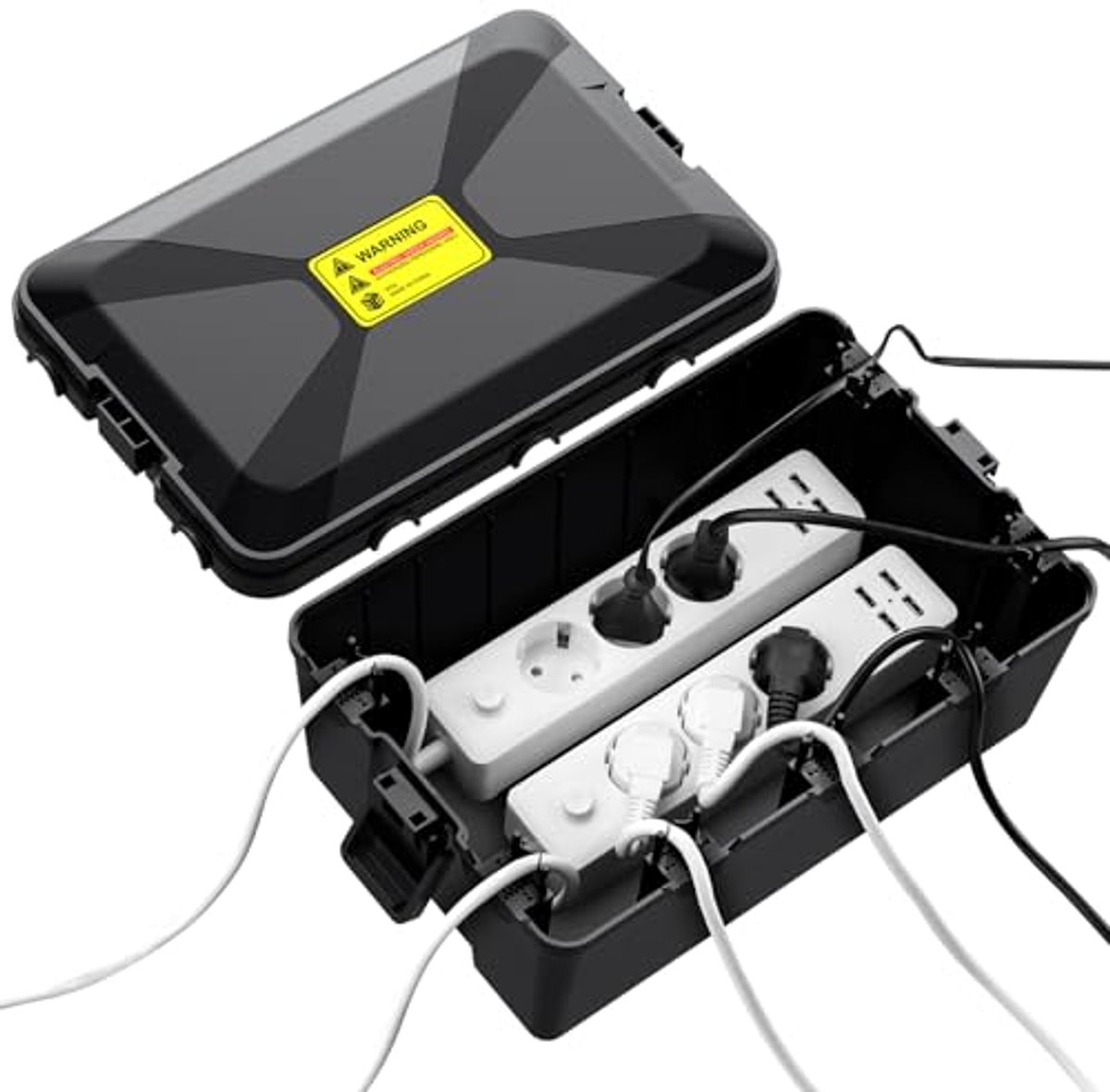 Grote waterdichte kabelbox voor buiten - IP54, weerbestendig, geschikt voor meervoudige stopcontacten