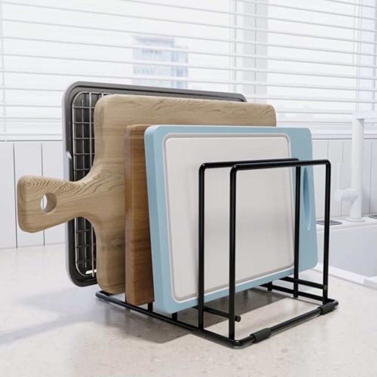 Chopping Board Organizer voor Keuken - 5 Slots voor Snijplanken en Bakplaten
