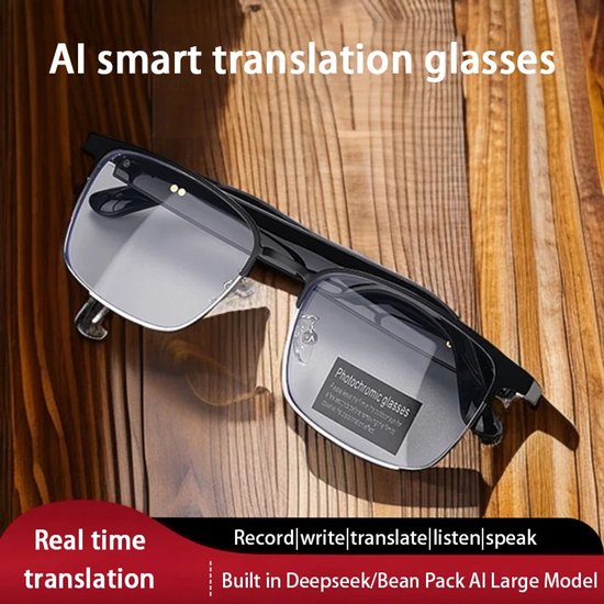 AI Slimme Vertaalbril met Bluetooth - Real-time Vertaling in 144 Talen - Draadloze Simultaanvertaler, Reishulpmiddel & Smart Glasses met Live Tolkfunctie van Vormor — afbeelding 4