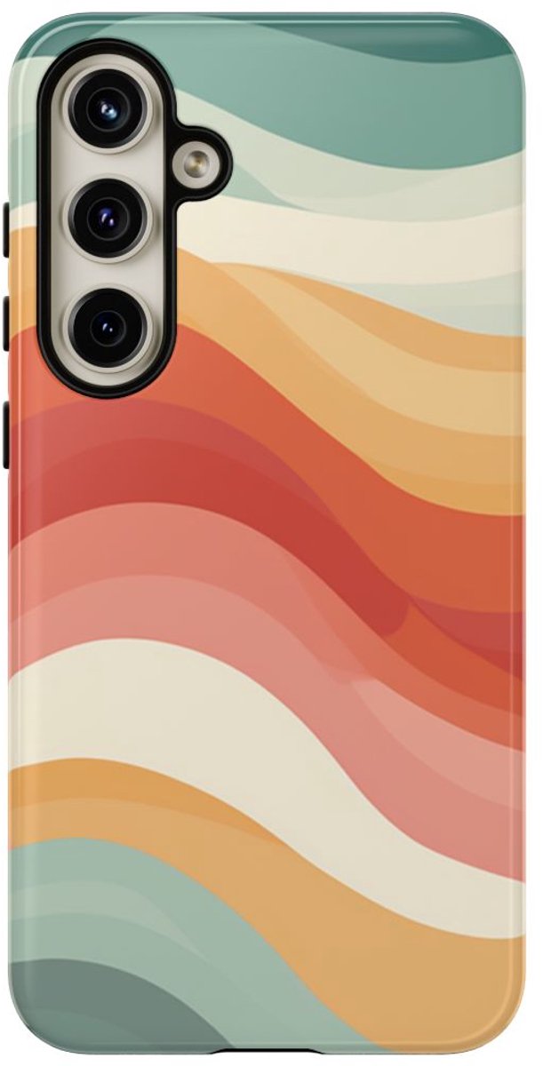 Golvend Veelkleurig Patroon – Telefoonhoesje Geschikt voor Samsung Galaxy S24 Plus