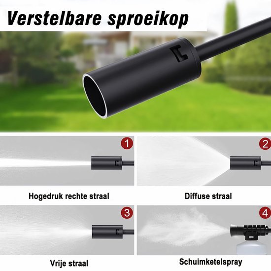 EAFC 60Bar 500W Draadloze Hogedrukreiniger - Auto Was Set - Terrasreinigers - Hogedrukspuit - Incl. 21V 80Wh Accu - Zwart van EAFC — afbeelding 2