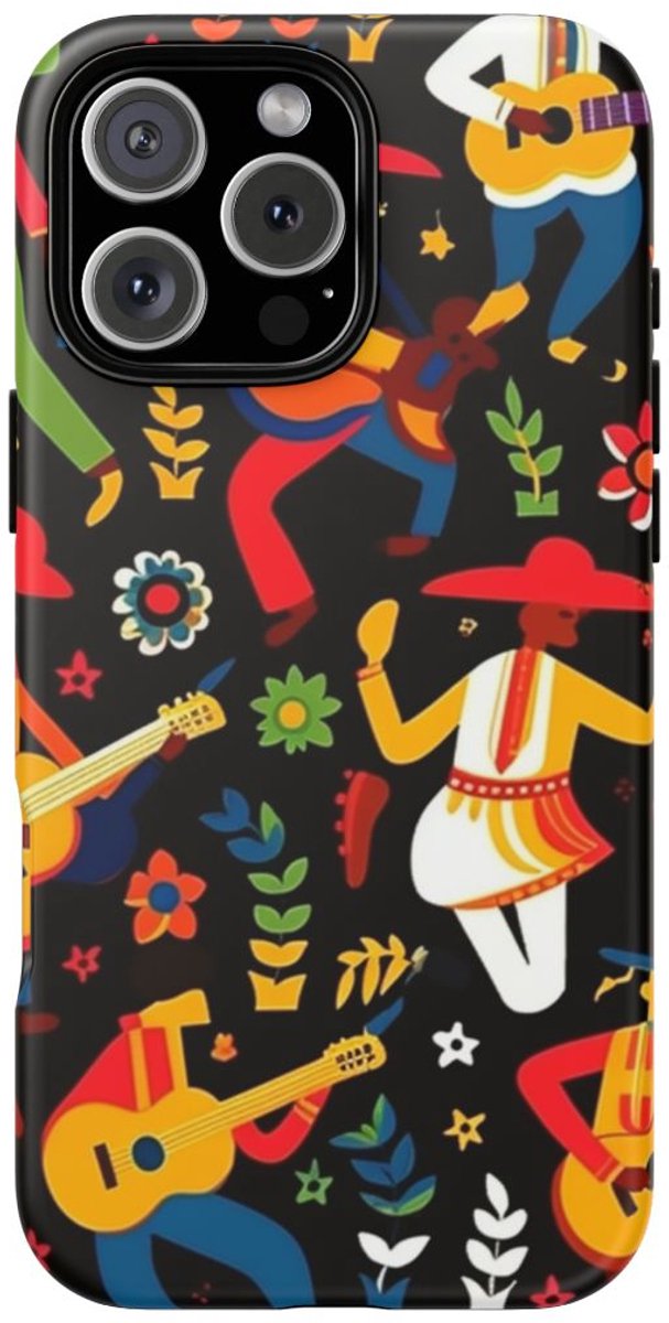 Vrolijk Mariachi Muzikantenpatroon – Telefoonhoesje Geschikt voor iPhone 16 Pro Max