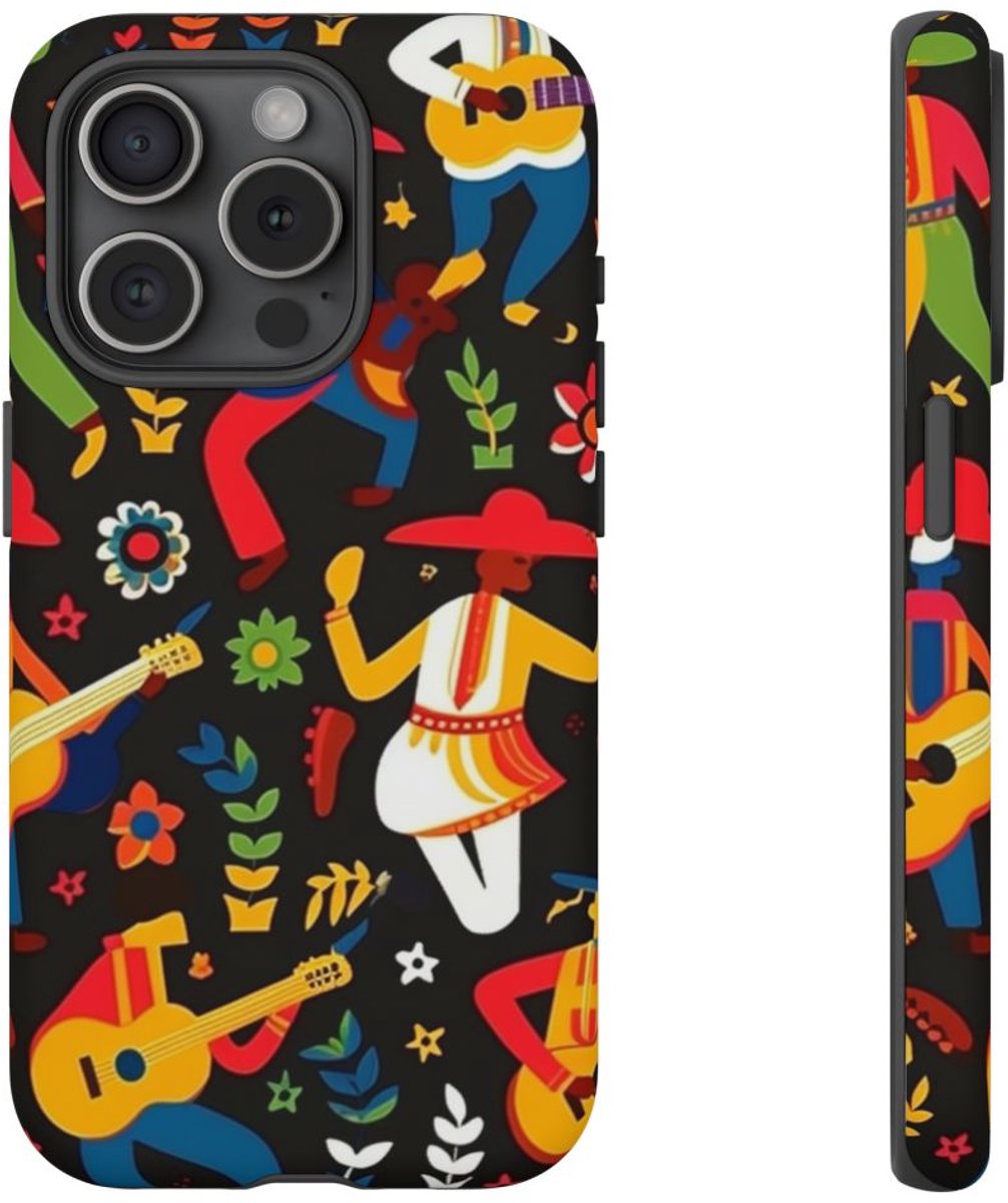 Vrolijk Mariachi Muzikantenpatroon – Telefoonhoesje Geschikt voor iPhone 15 Pro