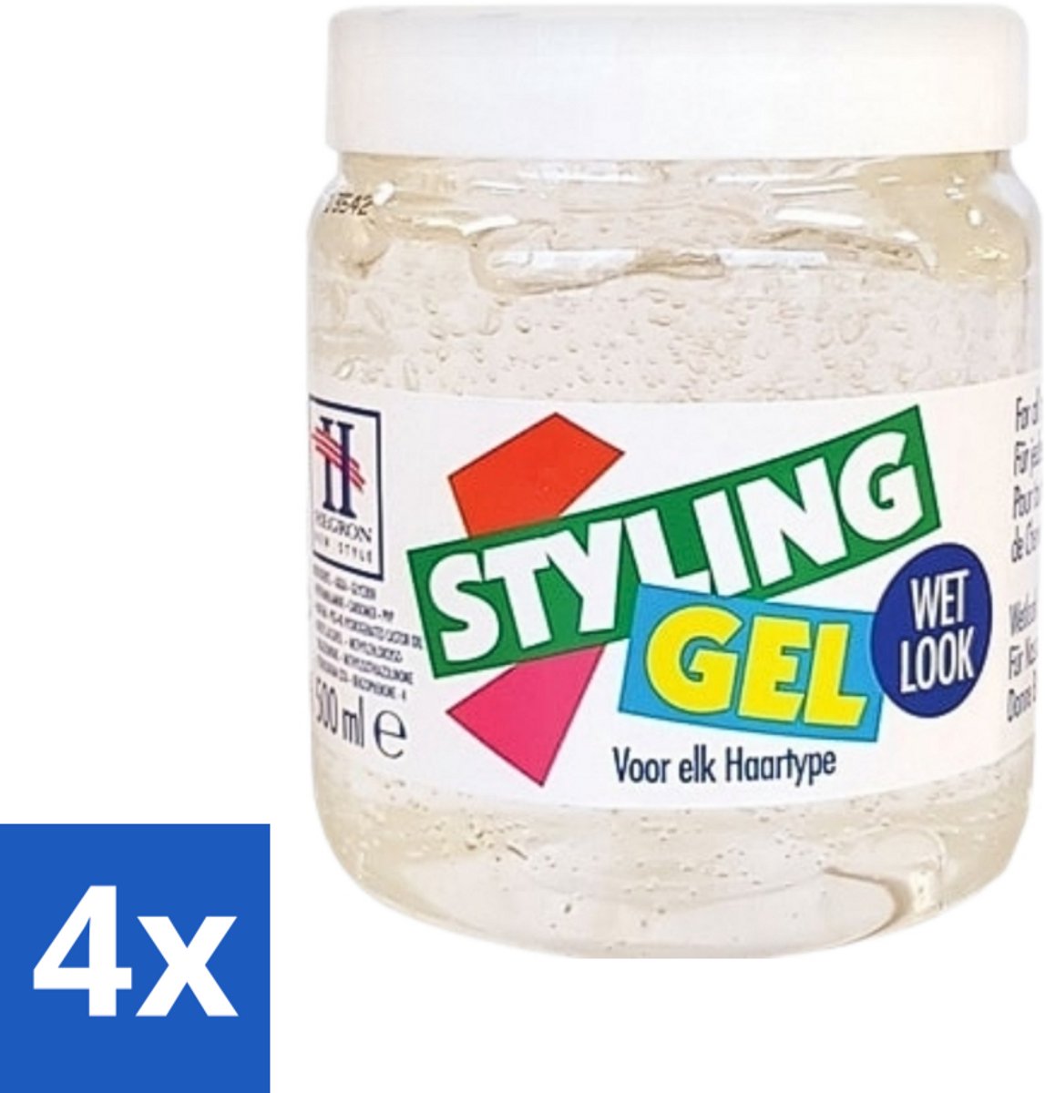 4 x Hegron - Styling Gel - Wetlook Wit - Glanzende Afwerking - 150 ml - Styling Gel - Wetlook Gel - Haar Styling - Haar Glans - Haartype