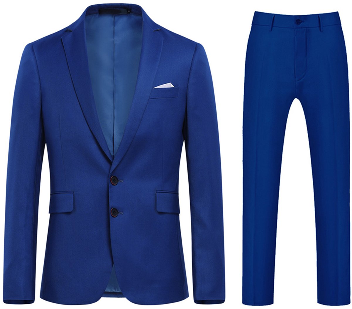 ALLTHEMEN Heren Twee knoops Pak Middenspleet - Tonsurton pantalon met 9 utility zakken -S