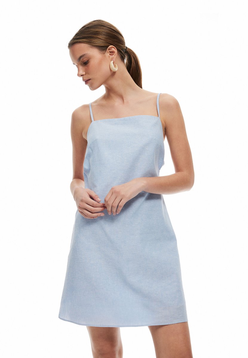 Mini-lengte Touw kraag Spaghettikleid