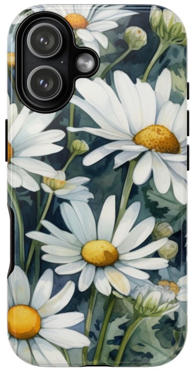 Witte Kamillebloemen in Aquarel – Telefoonhoesje Geschikt voor iPhone 17