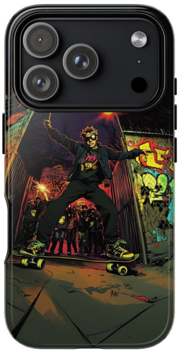 Skateboardtruc in de Nacht met Graffiti – Telefoonhoesje Geschikt voor iPhone 17 Pro