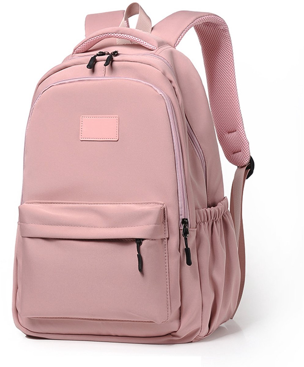 Rugzak voor studenten grote boekentas rugzak voor twee schouders multi-pocket rugzak, pastels roze