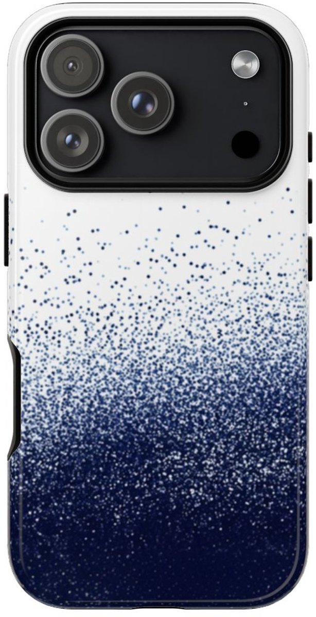 Abstracte Puntjesstructuur in Donkerblauw – Telefoonhoesje Geschikt voor iPhone 17 Pro