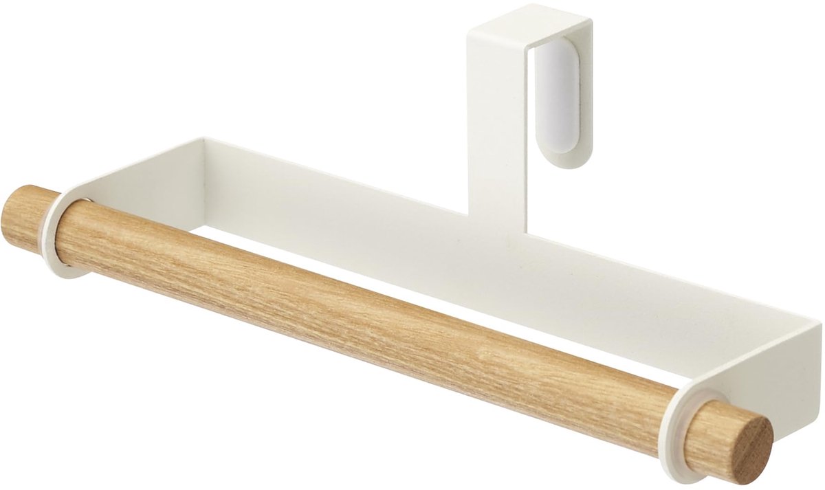 Azomor® Stijlvolle handdoekhouder van staal en hout voor keuken en badkamer