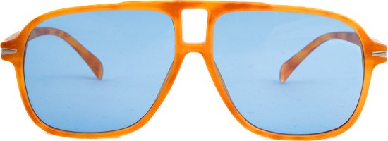 KIMU Motor Pilotenbril Dun - Oranje Montuur Kunststof - Blauwe Glazen - Zonnebril Bril Motorbril Retro Heren Dames Koningsdag WK EK Nederland Sinterklaas Kado van KIMU — afbeelding 3