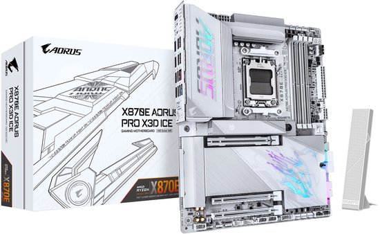 Gigabyte X870E A Pro X Ice Am5 M.2 Pcie5.0 Usb4 Atx Wi