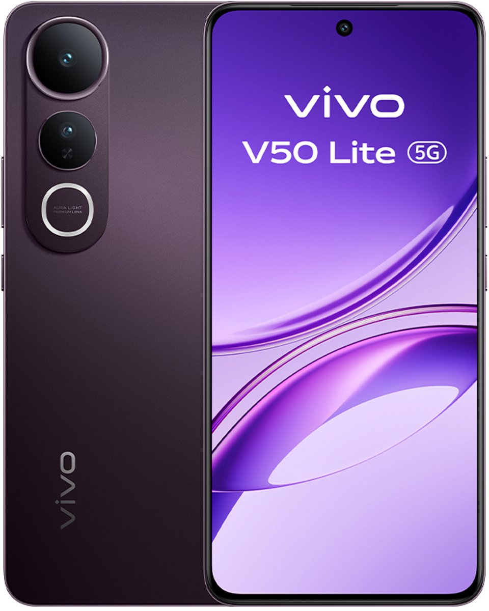 訳あり 美品 Vivo v50 lite スマホ Vivo V50 Lite 5G - 12GB RAM - 512GB opslag - 50MP camera - Zwart | bol