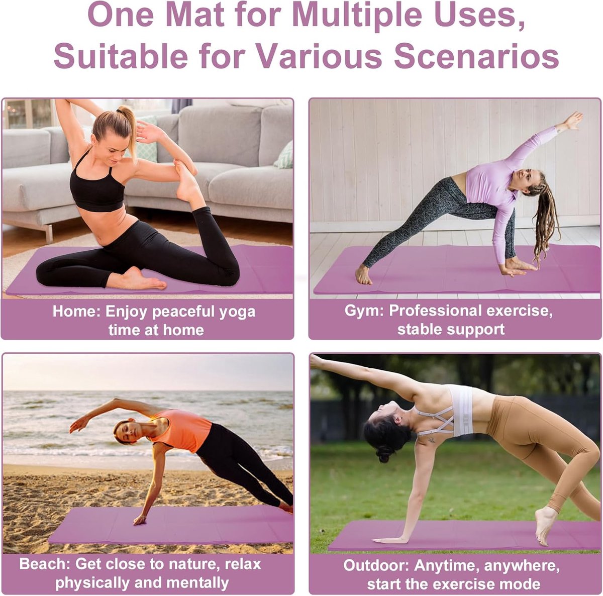REWYTAZ Opvouwbare Yogamat - Tpe Oefening Pilates mat thumbnail 3