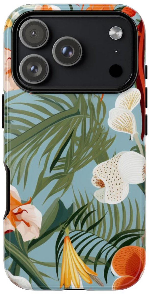 Tropische Orchideeën en Bladmotief – Telefoonhoesje Geschikt voor iPhone 17 Pro