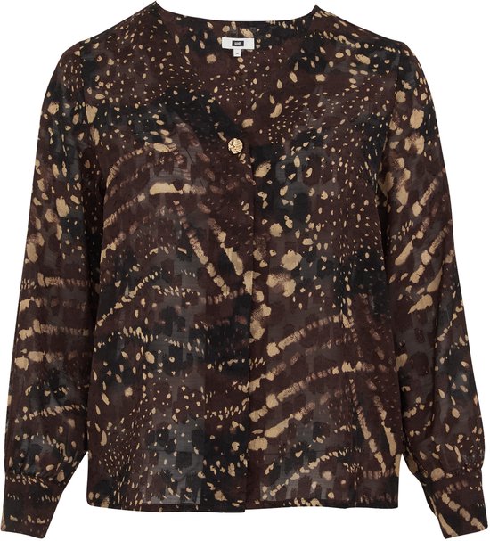 WE Fashion Dames blouse met structuur - Curve