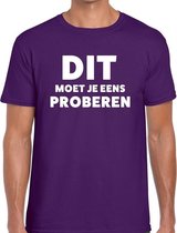 Dit moet je eens proberen beurs/evenementen t-shirt paars heren S