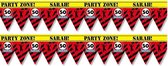 2x 50 Sarah party tape/markeerlinten waarschuwing 12 meter - VerSarahdag afzetlinten/markeerlinten feestartikelen