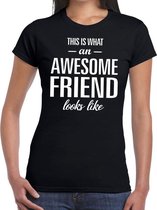 Awesome friend cadeau t-shirt zwart dames L