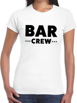 Bar crew / personeel tekst t-shirt wit dames S