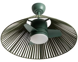 CREATE - CREATE - Stille plafondventilator 25W met licht - Sage - Ø76cm - WIND LAMP WOVEN