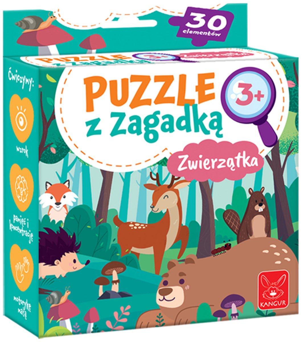 Kangoeroepuzzel 30 stukjes met verborgen afbeeldingen - Dieren