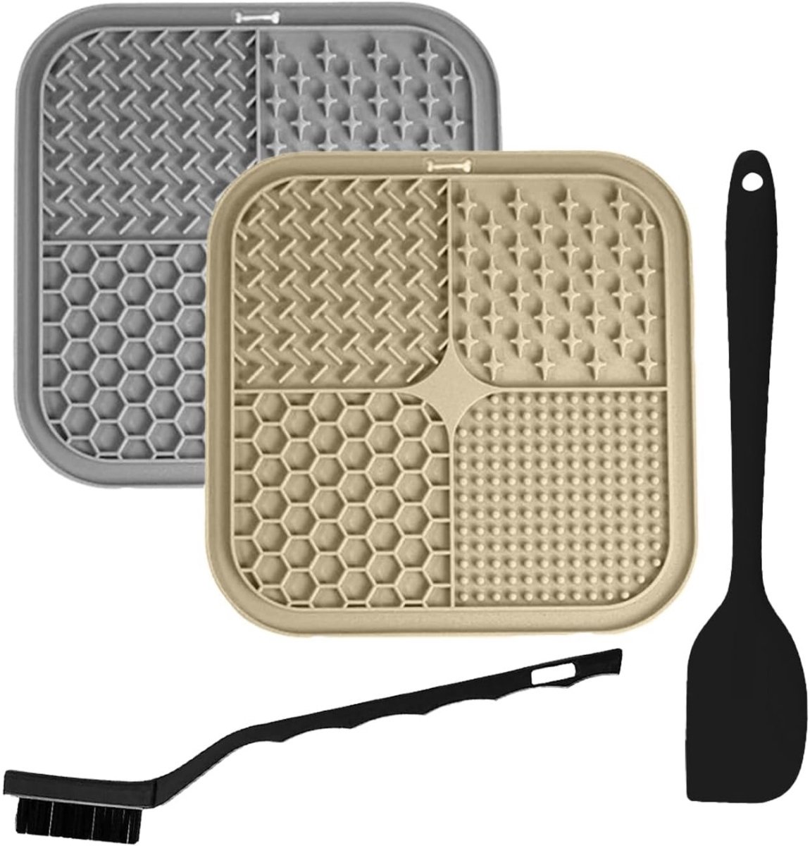 EXCITAT Likmat geschikt voor honden en katten met zuignap - Langzaam voeren - Verlichting van likangst - Hondenspeelgoed - Voedermat - Boteryoghurt pinda - Trainingsmat geschikt voor huisdieren - 20 * 20 cm