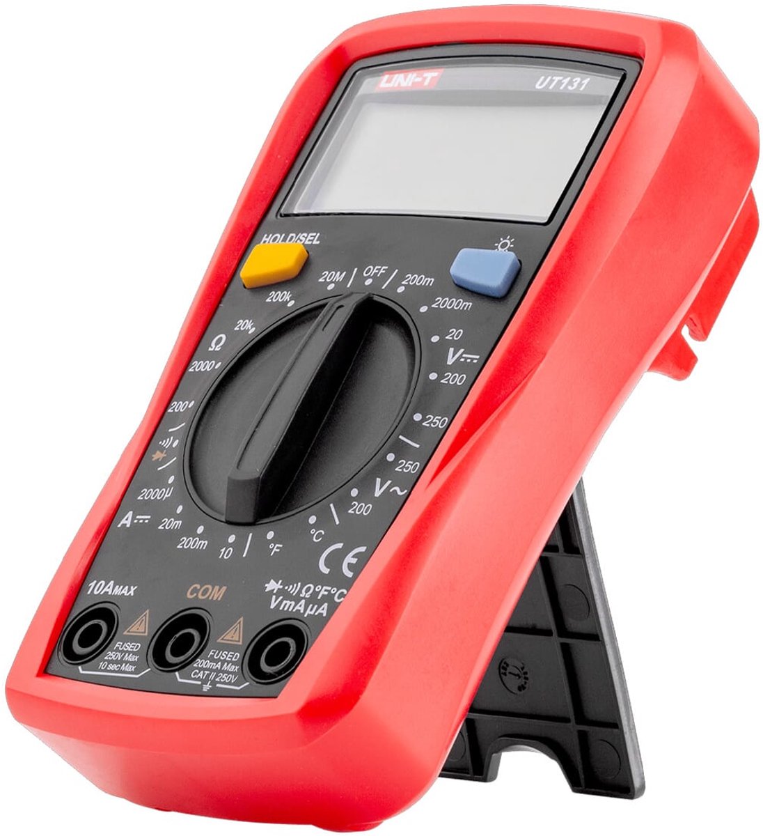 Uni-T Digitale Multimeter - 10A - Max. 250V - CAT II - UT131C - Rood