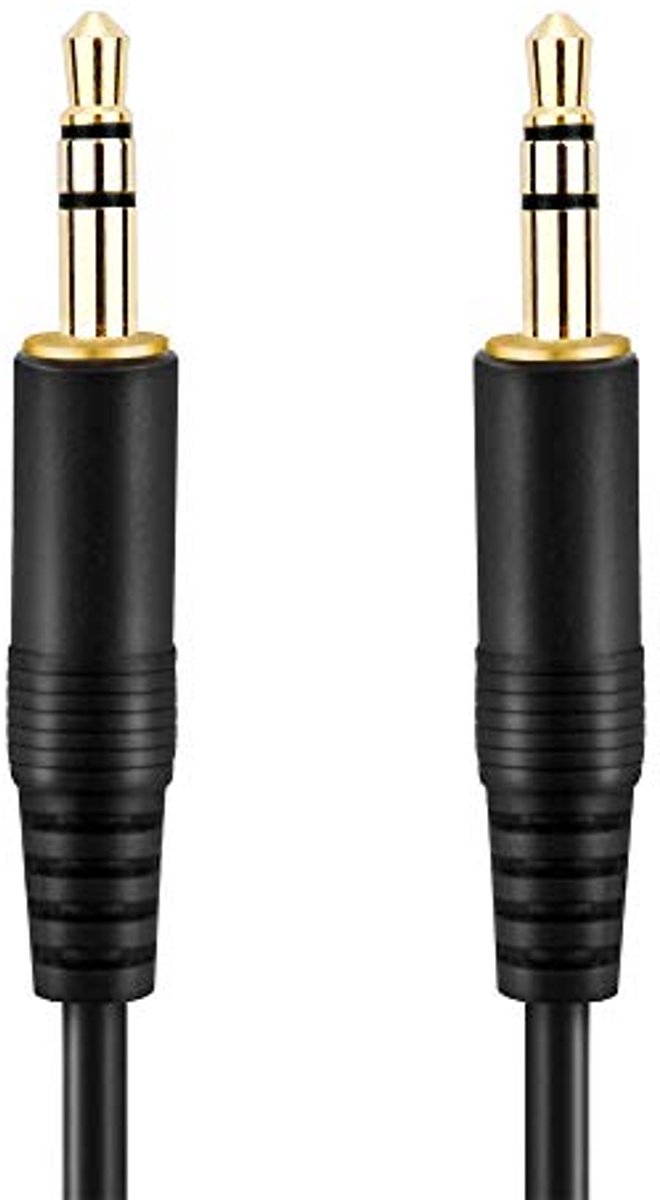 3,5 mm audiokabel zwart - jack naar jack, 1 meter