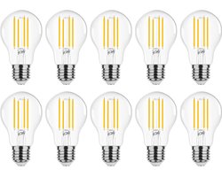 Modee E27 LED Lamp 8W - 1055lm - 2700K - Warm Wit - LED Filament Globe A60 - Vervangt 75W Halogeen Gloeilamp - 10 stuks