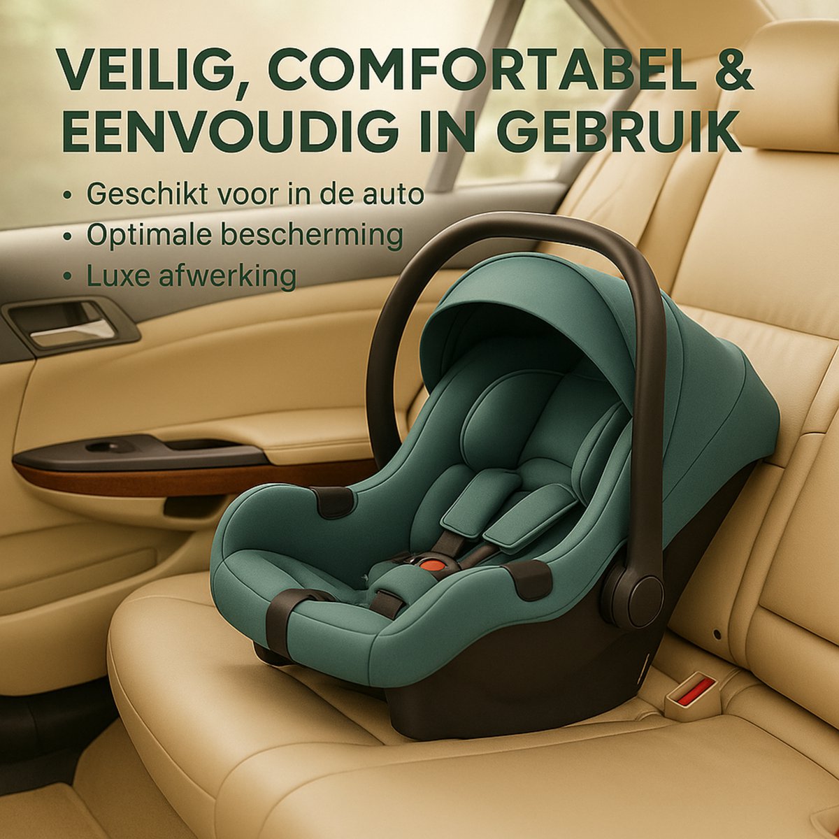 Lunola Oria Kinderwagen 3-in-1 met Autostoel - Blauw Groen - afbeelding 3