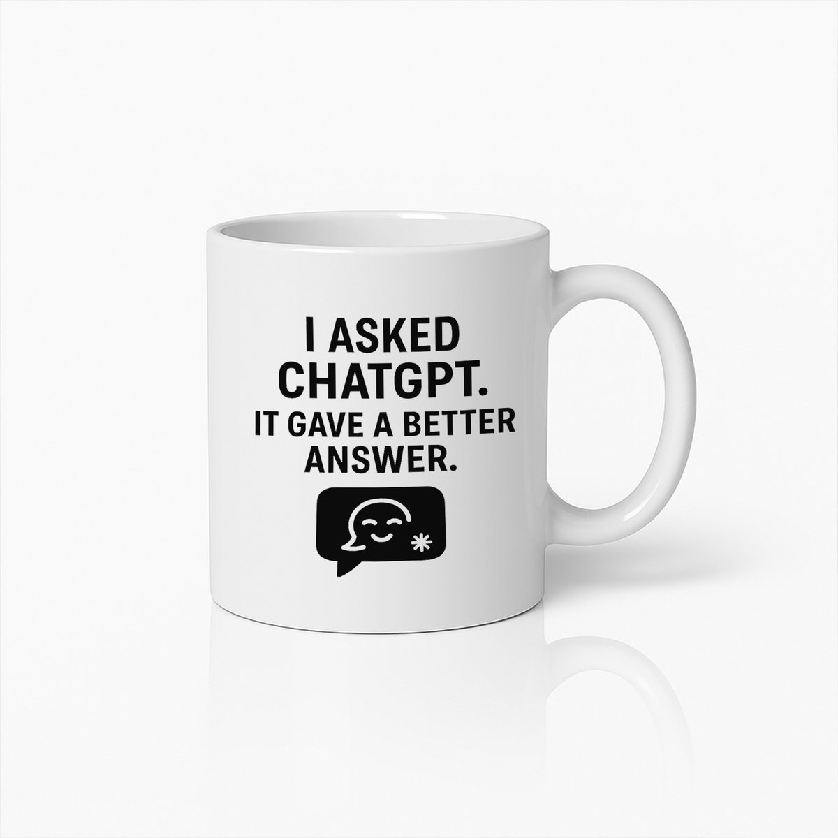 Grappige ChatGPT Mok 330ml – Witte Koffiemok met “I Asked ... - Bol