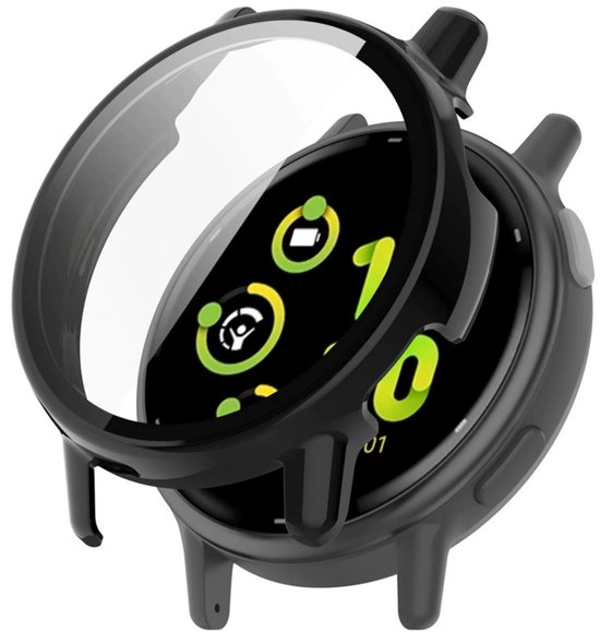 Stravo Screen protector case voor Garmin Vivoactive 5 - Full Cover Hard Case / Beschermend Hoesje - Zwart - Garmin Smartwatch screenprotectors