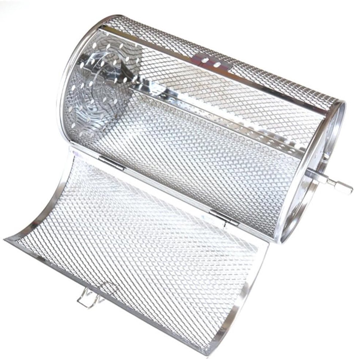 Barbecue gereedschapset - Roterende RVS Barbecue Cage, 18x12cm Draagbaar