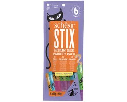 12x Schesir Kattensnack Stix Variatie-Pack 6 x 15 gr