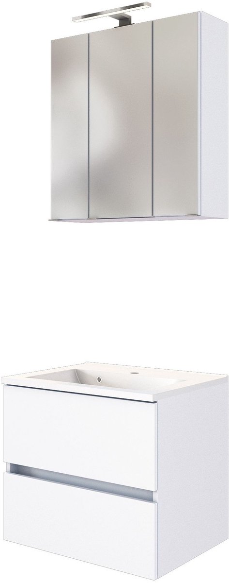 Wastafelmeubelset Brama 60cm - wit - Held - Medicijnkastjes - Wit - MDF; Spaanplaat - Medicijnkastjes -