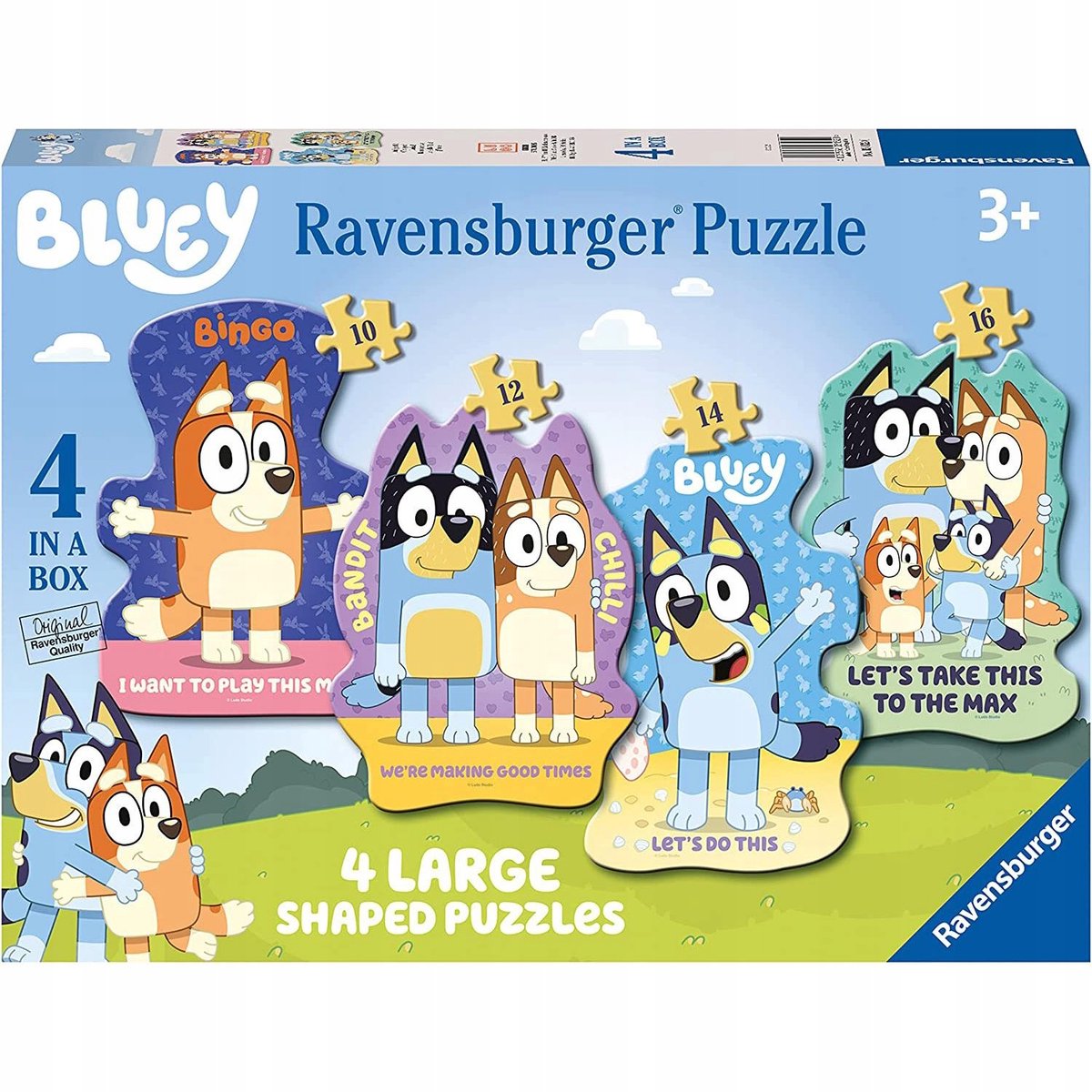 Bluey 4-in-1 10-12-puzzel 1-16 Stukken Veelkleurig