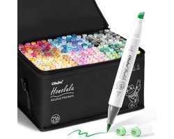 Ohuhu Honolulu 216 kleuren Alcohol Art Markers Brush & Chisel
