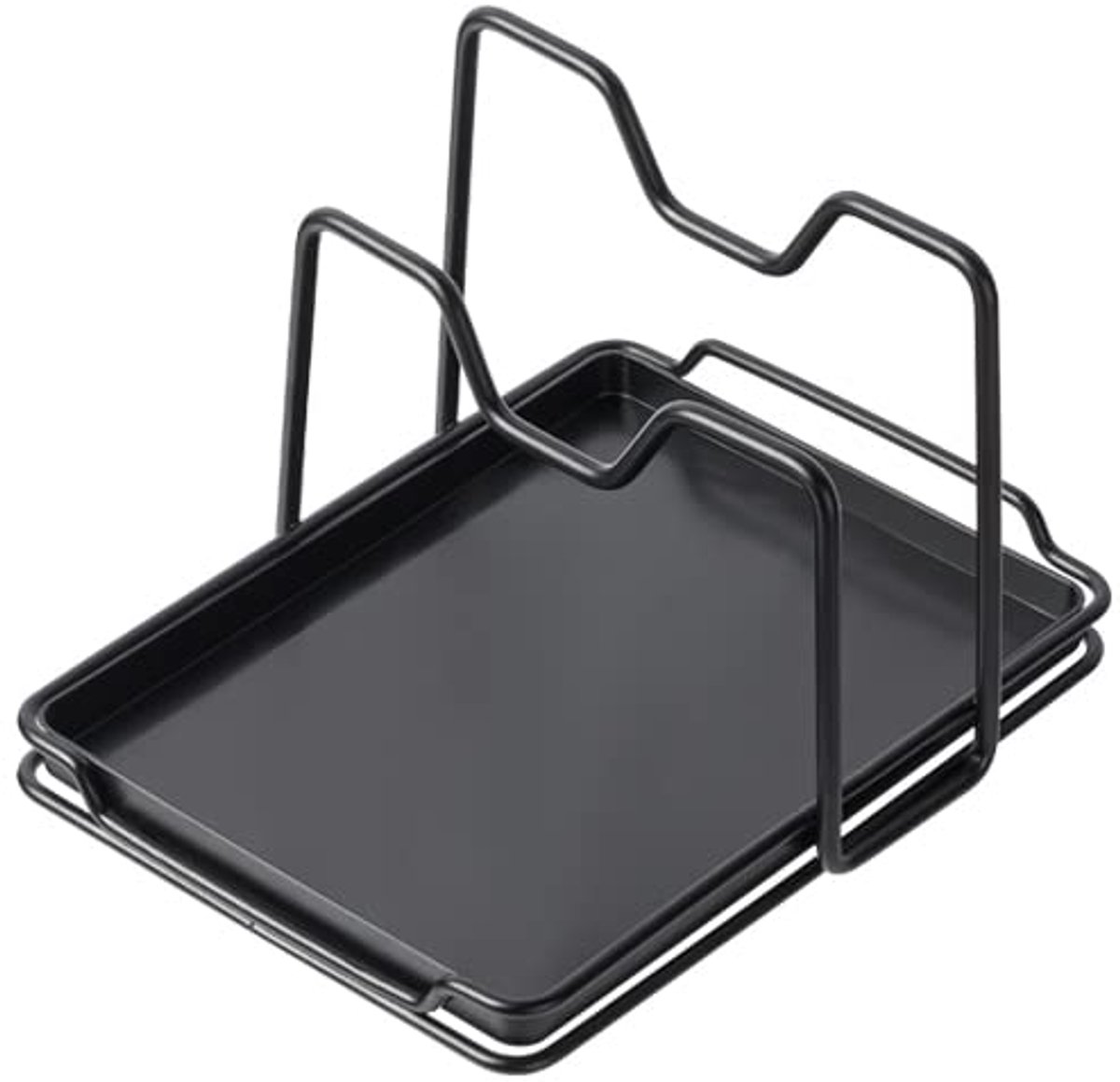 Keuken Pandekselhouder - Lepelplank en Snijplankhouder met Druppelplaat (Zwart)
